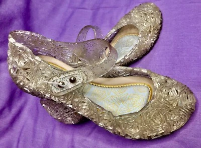 Zapatos de gelatina FROZEN de GUGUYEAH Elsa Clear Sparkle para niña talla 13 o 13,5 EU 31 Foto 1 de 4