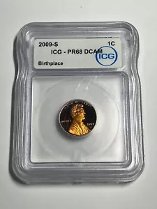 2009 S Lincoln Cent Penny ICG PR68 DCAM Early Childhood Dark Red Toning - Picture 1 of 8