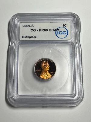 2009 S Lincoln Cent Penny ICG PR68 DCAM Early Childhood Dark Red Toning - Image 1 of 4
