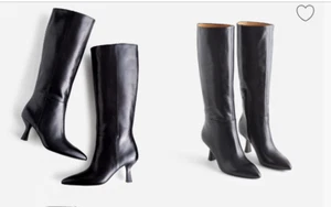 Madewell $328 The Justine Knee Boot Black Size 6.5 NR873 - Picture 1 of 15