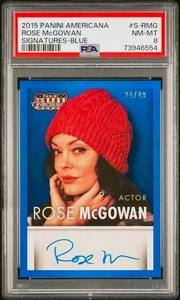 2015 Panini Americana Signatures S-Rmg Rose McGowan Auto Blue #/49 PSA 8 POP 1 - Picture 1 of 2