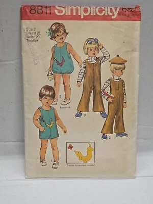 Simplicity Sewing Pattern 8811 Jumpsuit Overall & Bubblesuit Size 2 Cut Complete - Image 1 of 4