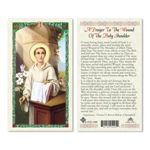 Saint Bernard - Prayer to the Wound of the Holy Shoulder - Paperstock Holy Card - Picture 1 of 1