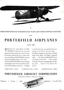 1936 Porterfield Aircraft Ad 5/26/2025h - Picture 1 of 1