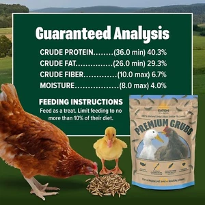Premium Grubs,Dried Black Soldier Fly Larvae,Calcium for Chicken,Duck, Wild Bird - Picture 1 of 8