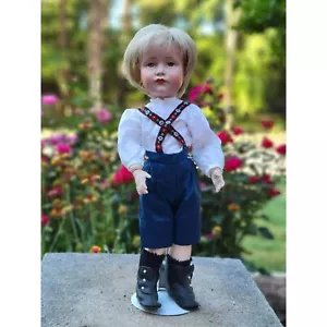 Reproduction K*R 114 Boy Doll Seeley Slant Hip Composition Body Signed N.A - Picture 1 of 20