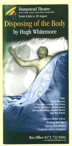 HAMPSTEAD THEATRE ADVERTISING LEAFLET ~ DISPOSING OF THE BODY by HUGH WHITMORE - Picture 1 of 4