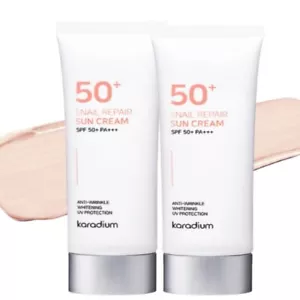 2X Protector Solar Caracol Karadio Blanqueador Protección UV FPS 50+ PA+++ 70 ml Corea - Imagen 1 de 12