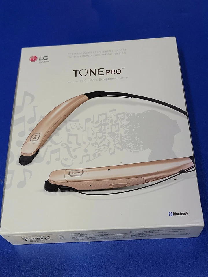 LG HBS-770 Tone Pro Wireless Headphones Neckban Bluetooth  (GOLD)NEW NOT SEALED - Image 1 of 4