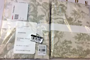 Pottery Barn zwei (2) Bio Sauerampfer Toilette Standard Kissenbezüge Neu mit Etikett Loden grün Französisch - Bild 1 von 1