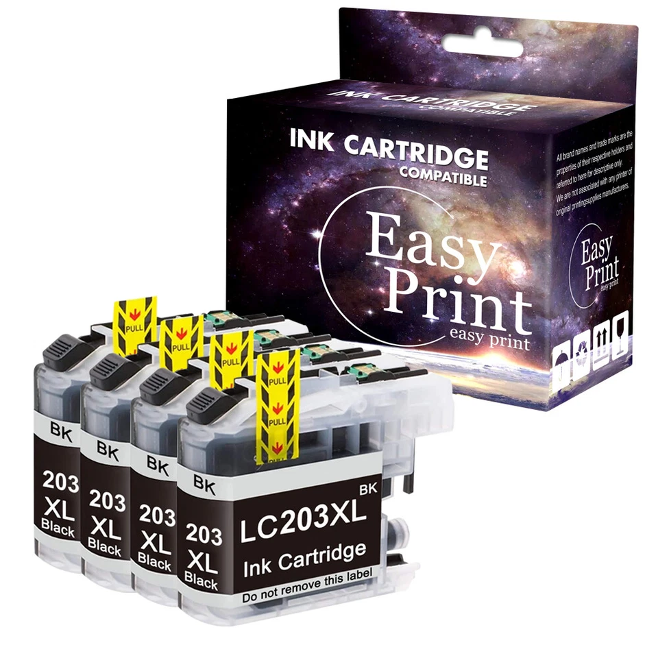4BK LC203 Ink Cartridge fits Brother LC201 MFC-J5620DW MFC-J480DW MFC-J680DW - Image 1 of 1