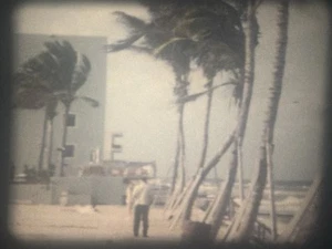 “Miami, FL” (1957) 8mm Film Home Movie, Bus, City, Beach, Hotel, Skiers, Tugboat - Picture 1 of 24