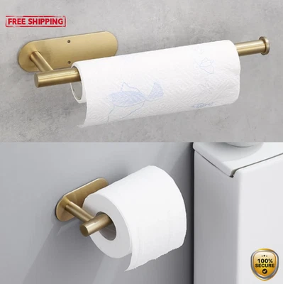 1pc Gold/Silver/Black Self-Adhesive Paper Towel Holder No Drill Needed - NEW - Image 1 of 4