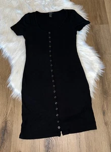 Vestido Forever21 tejido acanalado con botones talla L  - Imagen 1 de 2