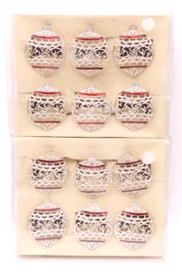 Set: 12 Villeroy & Boch Napkin Rings Holiday Silver & Enamel Christmas Ornament - Picture 1 of 24