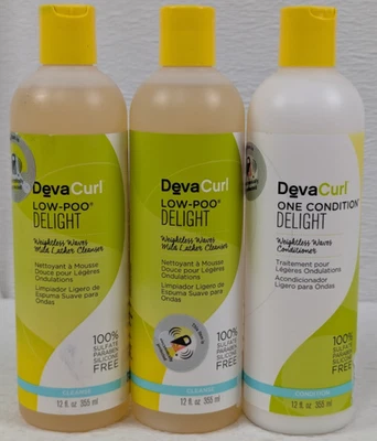Deva Curl - DELIGHT - x2 Low-Poo Cleanser & x1 Condition Conditioner 12 Oz - Image 1 of 4