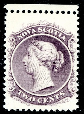 Canada 1860 Nova Scotia 2¢ Grey Purple SG #22 Scott # 9c Mint O338 - Image 1 of 4
