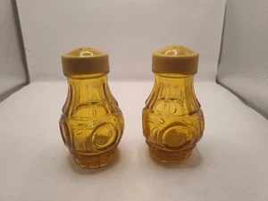 VINTAGE UND SELTENES WHEATON BERNSTEIN/GOLD GLAS BULLSEYE SALZ/PFEFFER 1970 - Bild 1 von 2