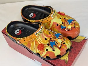 Crocs Pokémon Charizard Classic Clog M9 W11 Orange Fire Shoes New in Box - Picture 1 of 11