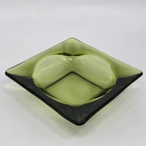 Mcm Green Square Glass Ashtray 4 Slot  - Picture 1 of 5