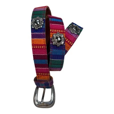 Cinto listrado feminino FOSSIL Concho malha multicolorido estilo sudoeste - GGarge - Imagem 1 de 4