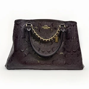 Coach Margot Carryall Oxblood Color Leather Purse - No. G1792-F55451 - Picture 1 of 15