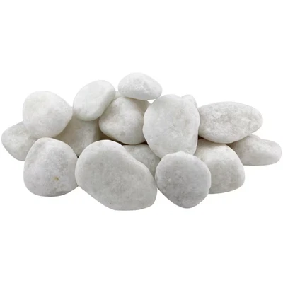 2 to 3 inch Large Snow White Lawn Garden Landscape Pebbles Rocks Stones (30 lbs) - Image 1 of 4