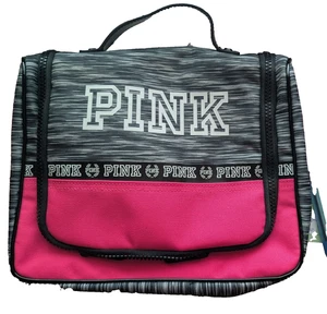 Victoria's Secret Pink Make-up Reisekoffer hängend Duschbehälter grau pink meliert - Bild 1 von 11