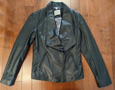 Soia and Kyo Mujer Negro Piel de Cordero Bomber Chaqueta Talla Mediana Foto 1 de 4