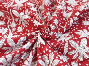 Floral Block Printed Cotton Dressmaking Fabric Indian Voile Running Fabric BY YD - Picture 1 of 11