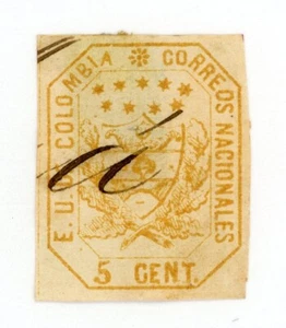 COLOMBIA SC # 24 YV #19 PEN CANCEL 100% SOUND - USED - Picture 1 of 2