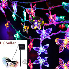 50LED Solar Powered Butterfly Fairy String Lights Outdoor Garden Christmas Party
