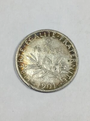 Francia 2 Francos Semeuse 1901 Plata (9-39) Foto 1 de 2