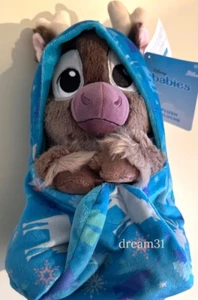 BNWT Disney Babies Frozen - Sven in Swaddle / Blanket Pouch 11 1/2" Plush Toy - Picture 1 of 1