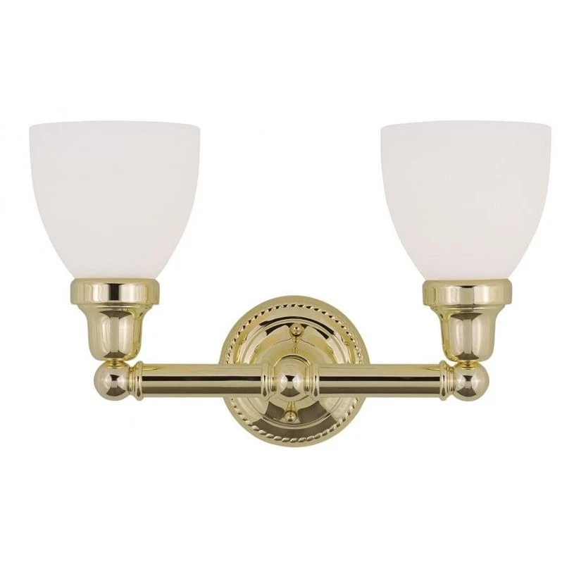 Livex Lighting 2-light Classic Polished Brass Bathroom Vanity Light 10