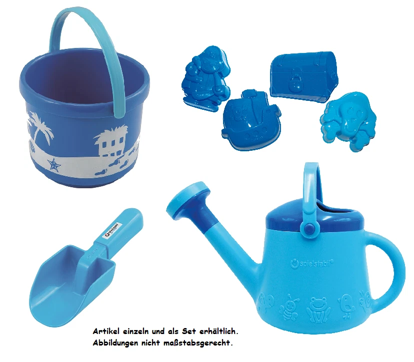 spielstabil® Sandspielzeug, Strandspielzeug, Gießkanne, Eimer, Schippe, Förmchen - Bild 1 von 1