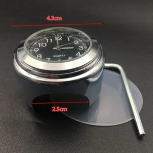 Reloj Cuarzo Resistente Al Agua Montaje En Manillar de 7/8 "Cromado Para Moto - Picture 1 of 7