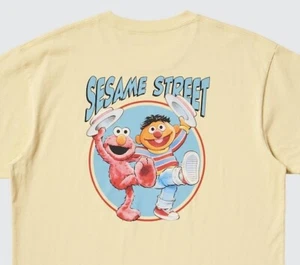 NEW Uniqlo x Sesame Street Elmo Ernie 'Vintage Design' Relaxed Fit T Shirt Sz L - Picture 1 of 11
