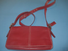 Coach Burgundy Leather Baguette Handbag W/Strap Looks Unused Model# B33-9848