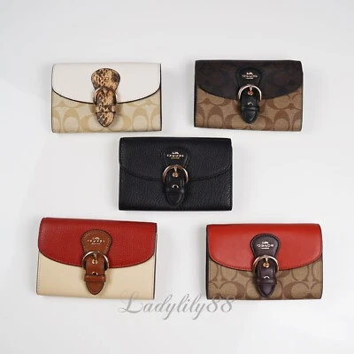 NWT Coach CA440 C6897 C6896 CC918 C7374 Kleo Wallet /Signature Canvas/Colorblock