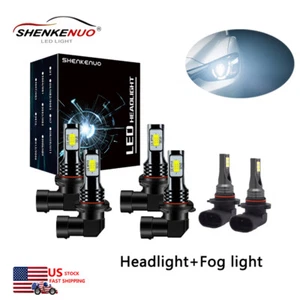 For CADILLAC SRX 2004 ~2009 LED Headlight Fog Light Bulbs Combo Clear Cool White - Picture 1 of 9