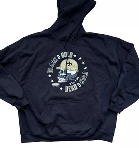 Smack Apparel Saints Hoodie 2XL Gildan 50/50 Black Gold Dead Cold Football - Picture 1 of 11