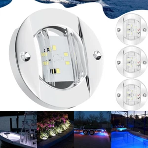 2/4/6Pcs Marine Boat Interior Light Round 12V Waterproof Deck LED Courtesy Light - Picture 1 of 23