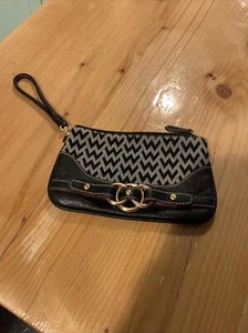 Wilsons Leather houndstooth small wristlet pouch wallet - Picture 1 of 4