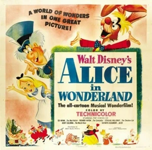 ALICE IN WONDERLAND MOVIE POSTER Rare Vintage 3 Sizes - Picture 1 of 1