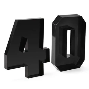 Number 40 Cardboard Charcuterie Tray 10.2 inch Black Fillable Box Party - Picture 1 of 7