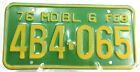 Plaque d'immatriculation de voiture retraitée vintage Missouri 1976 4B4 065 étiquette passager d'État