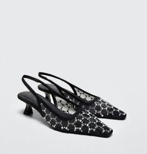 MANGO Glitter high heel shoe - Diamanté - UK 7/EU 40/US 9.5  In box SOLD OUT