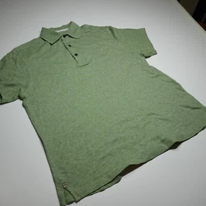 Thaddeus Polo Shirt Size Large Green Cotton Linen Regular Casual Day Out Travel - Picture 1 of 14