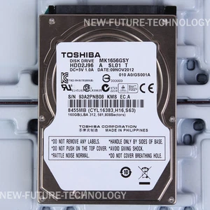 TOSHIBA (MK1656GSY) 160GB HDD 2,5" 16MB 7200 RPM SATA Laptop Festplatte - Bild 1 von 2